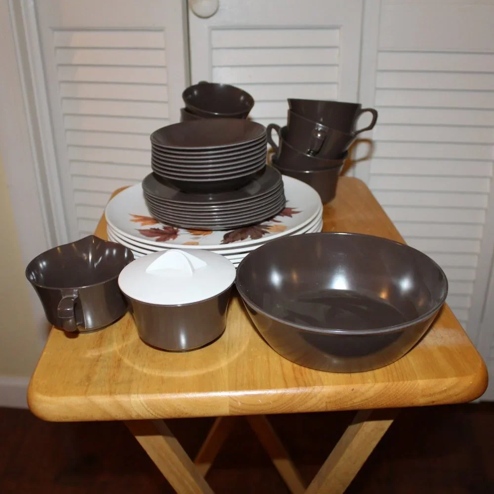 Vintage Allied Chemical Melmac Dinnerware Set - 43 pieces